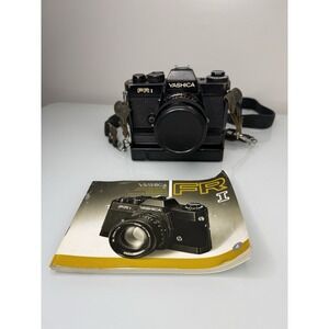 Vintage Yashica FR1 SLR 35mm Film Camera *Untested* With Winder Manual & Lens